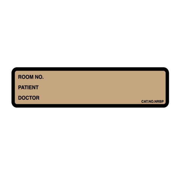 Printed Chart Labels, Room No Patient Doctor 1-3/8" x5-3/8" Tan w/Black